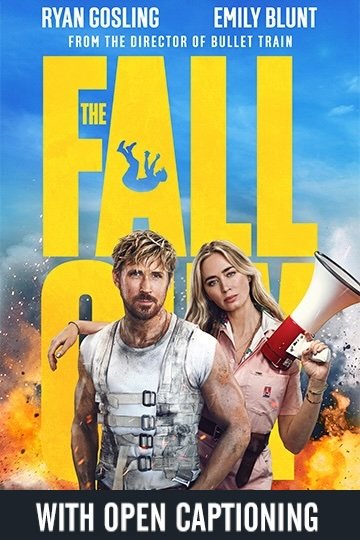Open Caption: The Fall Guy (PG-13) Movie Poster